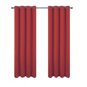 RT Designers Collection Oakley Embossed Blackout Polyester Window Curtain Grommet Panel Red - 1 of 4