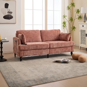 KTMBDW 68.9 Inch Loveseat Sofa with USB Charging Port, Modern 2-Seats Sofa for Living Room & Bedroom, Breathable Chenille Fabric - 1 of 4