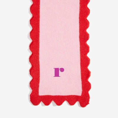 Personalization Mall Melody Scallop Embroidered Scarf, Pink