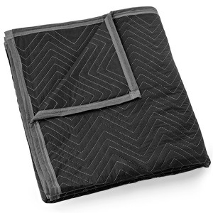 Sure-Max Moving & Packing Blankets - Heavy Duty Pro - 80" x 72" (90 lb/dz weight) - Professional Quilted Shipping Furniture Pads Black - 1 of 4