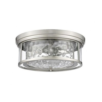 Brushed Nickel 16" Glass 3-Light Flush Mount