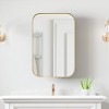 Dovelina Iron Frame Arched Wall Mirror Cabinet Multifunctional Wall-Mounted Mirrored Cabinet with Magnetic Doors - 3 of 4
