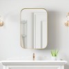 Dovelina Iron Frame Arched Wall Mirror Cabinet Multifunctional Wall-Mounted Mirrored Cabinet with Magnetic Doors - image 3 of 4