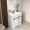 Rbied 30 in. Single Ceramic Sink White Bath Vanity with White Engineered Stone Top and Drawers, Sliding Barn Door, Unassembled - 2 of 4