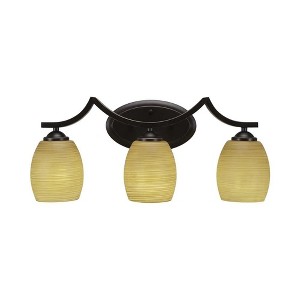 Toltec Lighting Zilo 3 - Light Vanity in  Dark Granite with 5" Cayenne Linen Shade - 1 of 1