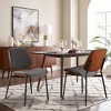 QingMoon Dining Chairs Set of 2, Faux Leather Side Chairs with Walnut Bentwood Back, Upholstered Seat and Adjustable Foots for Kitchen - 2 of 4