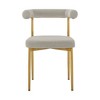 HomeRoots Set of Two Gray And Gold Upholstered Polyester Open Back Dining Side Chairs - 4 of 4