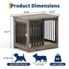 32" Dog Crate Furniture, Chew-Resistant Indoor Dog Kennel with Sliding Barn Door, Wooden Decorative Dog Cage End Table for Small/Medium Dogs - 2 of 4