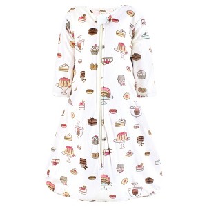 Hudson Baby Infant Girl Long Sleeve Plush Faux Fur Sleeping Bag, Wearable Blanket, Sweet Bakery - 1 of 2