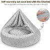 Small Dog Bed Cat Bed with Hooded Blanket, Cozy Cuddler Luxury Puppy Pet Bed, Donut Round Calming Anti-Anxiety Dog Burrow - 4 of 4