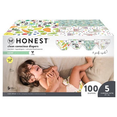 The Honest Company Disposable Diapers Four Print - Size 5 - 100ct