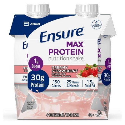 Ensure Max Protein Shake - Creamy Strawberry - 4ct/44 fl oz