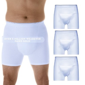 3-Pack Wearever Men’s Incontinence H-Fly Boxer Brief Maximum Absorbency - 1 of 4
