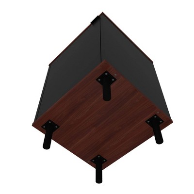 Mosholu Mid-Century 2-Drawer Nightstand in Black and Nut Brown