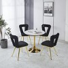 Modern Upholstered Dining Chairs Set of 2,Fabric Office Chair with Iron Tube Legs,Armless Chair for Living Room or Office-Coolbibila - 3 of 4