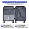 Karl Home Carry on ABS&PC 20 Inch Luggage with Front Compartment Double Spinner Wheels TSA LockBlue Blue - 4 of 4