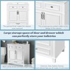 YOOCOZZ Wooden Retro Bathroom Vanity with Ceramic Sink, Storage Cabinet and Drawers - 4 of 4