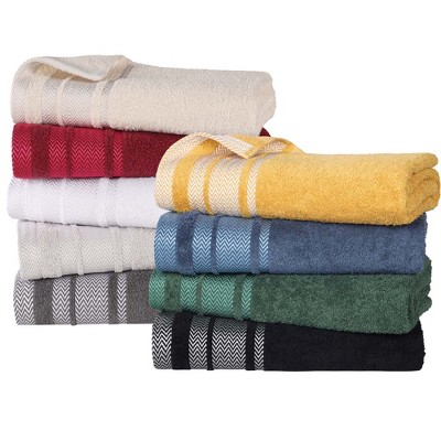 White Cotton Medium Weight 12 Piece Bathroom Towel Set