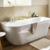 Cobbe Brushed Gold Waterfall Bath Faucet Set with 7.09-Inch Wide Tub Spout and Hand Shower Single Lever Control 4-Hole Installation - 2 of 4