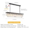Ludomide Rectangle Crystal Chandelier, 8-Light Black Modern Pendant Fixture for Dining Room, Kitchen Island, and Living Room - 3 of 4