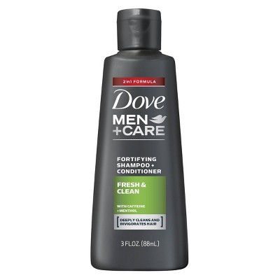 Dove Men+Care Fresh and Clean 2 in 1 Shampoo + Conditioner -Travel Size - 3 fl oz