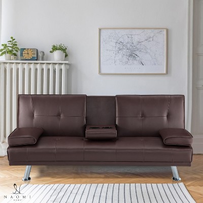 Home Imports Emporium Futon Sofa with Armrest and Cupholders, Cupholders, & Reclining Function, Ideal for Living Rooms