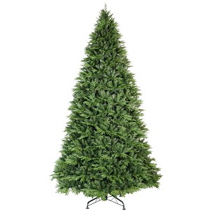 NAYSAYE 4FT Artificial Christmas Tree with Realistic PE PVC Branches 856 Tips and Metal Stand for Indoor Holiday Decor, Green, 33"*33"*48" - 1 of 4