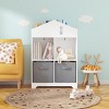 KTMBDW Kids Bookcase with Storage, Storage Display Organizer, Toddler Bookshelf with Collapsible Fabric Drawers for Bedroom (White/Gray) - 2 of 4