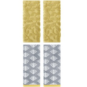 REGALWOVEN 4 Pcs Cute Pattern Cotton Soft Absorbent Bathroom Hand Towel 14 x 30 Inch - 1 of 4