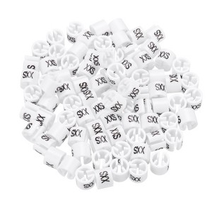 Unique Bargains Plastic Fit 0.14 Inch Rod Round Clothes Hanger Marker Size Tag 100 Pcs - 1 of 4