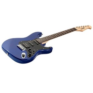 Monoprice Indio Cali Classic HSS Electric Guitar - Blue, With Gig Bag - 1 of 4