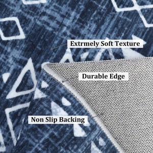 Modern Geometric Area Rug Soft Washable Rug Non Slip Non Shedding Floor Carpet, Low Pile Thin Rug, Distressed Southwestern Rug, Indoor Printed Rug - 1 of 4