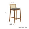 Modway Monarch Wood Counter Stool with Cane Rattan Back and Padded Seat - 3 of 4