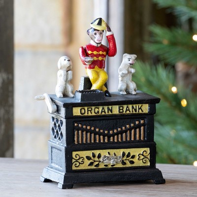 Park Hill Collection Cast Iron Organ Grinder Monkey Bank
