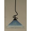 Toltec Lighting Capri 1 - Light Pendant in  Dark Granite with 16" Teal Crystal Shade - 2 of 2