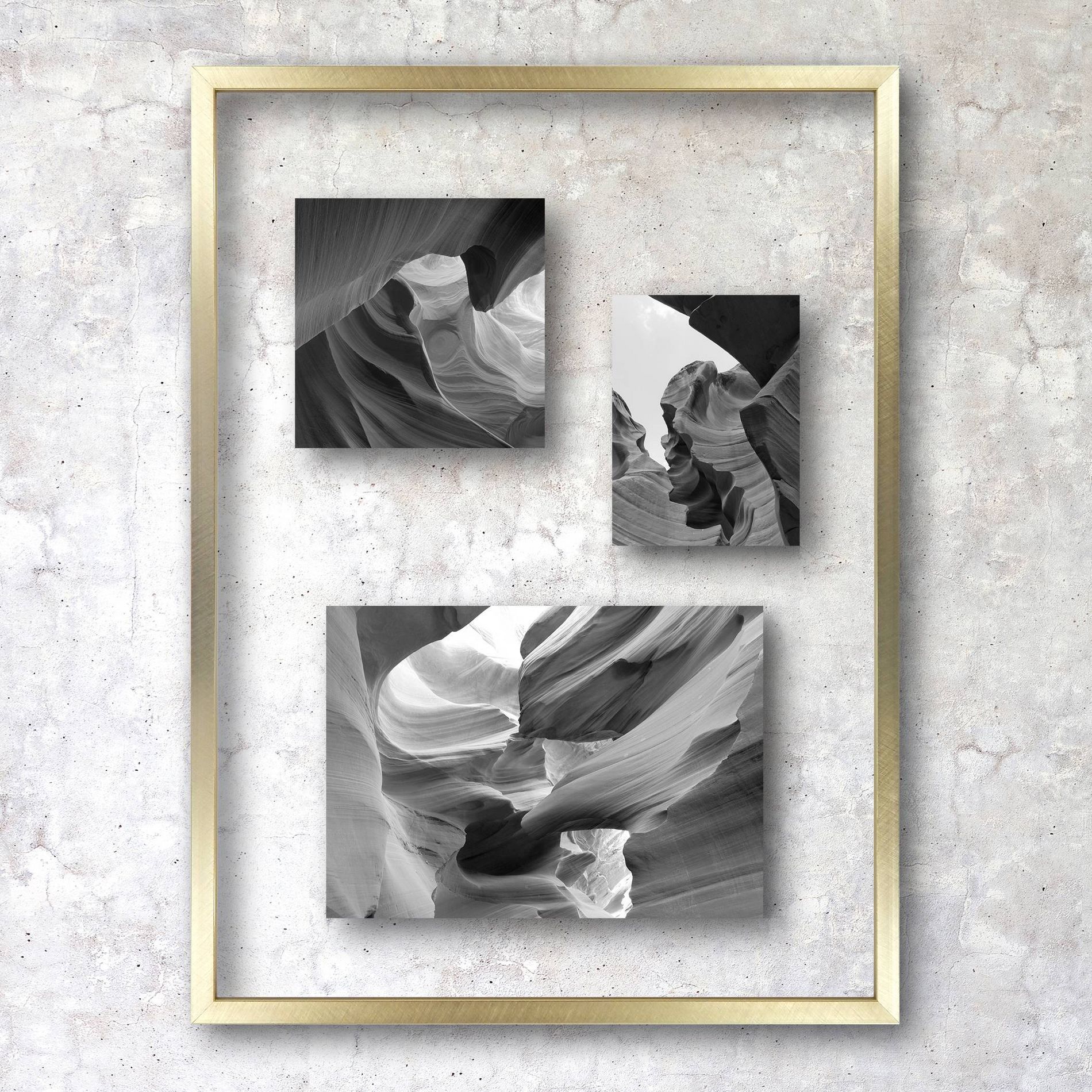 15.6"x11.5" Float Thin Metal Gallery Wall Frame Brass - Threshold™: Modern Wall Decor, Sawtooth Mount