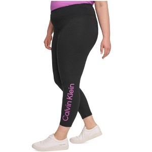 Calvin Klein Womens Logo Print Cropped Casual Leggings - 1 of 1