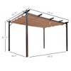 10' x 13' Aluminum Patio Pergola with Retractable Pergola Canopy Shade Shelter for Porch, Outdoor Party, Garden, Grill Gazebo - 3 of 4