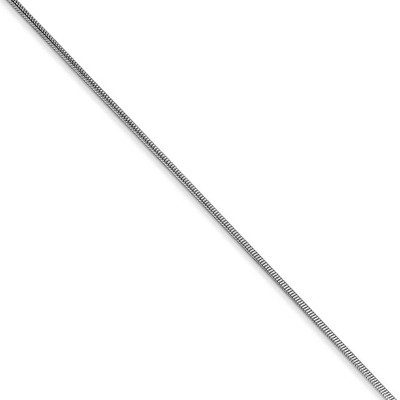 Black Bow Jewelry 0.9mm, 14k White Gold, Round Snake Chain Necklace