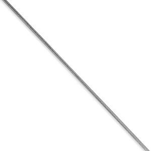 Black Bow Jewelry 0.9mm, 14k White Gold, Round Snake Chain Necklace - 1 of 4