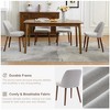 Wooden Upholstered Dining Chairs Set of 2: Padded seat, wood legs. Modern fabric side chairs for kitchen, dining room, cafe - 4 of 4