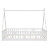 Okak Twin/Full Size Floor Bed Frame with Removable Tent-Shaped Roof &Safety Guardrails for Toddlers 2-6 Years, Easy Assembly Kids Bed, Kids Room - 2 of 4