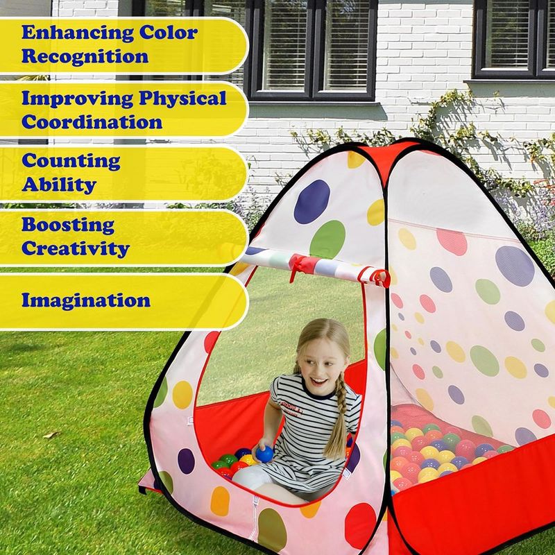 Kiddey Ball Pit Play Tent, Perfect Playhouse for Kids, Foldable and Easy Set Up - Triangle Design, 3 of 8