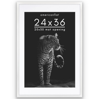 Americanflat Gallery-Style Picture Frame with Mat to Secure Artwork, Prints, and Photos