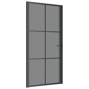vidaXL Interior Door 40.4"x79.3" Black ESG Glass and Aluminum - 1 of 4