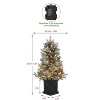 3ft Artificial Christmas Tree w/ Warm White Led Lights, Pre-Lit Christmas Tree w/Snowflakes and Red Berries, Christmas Tree with Base - 3 of 4