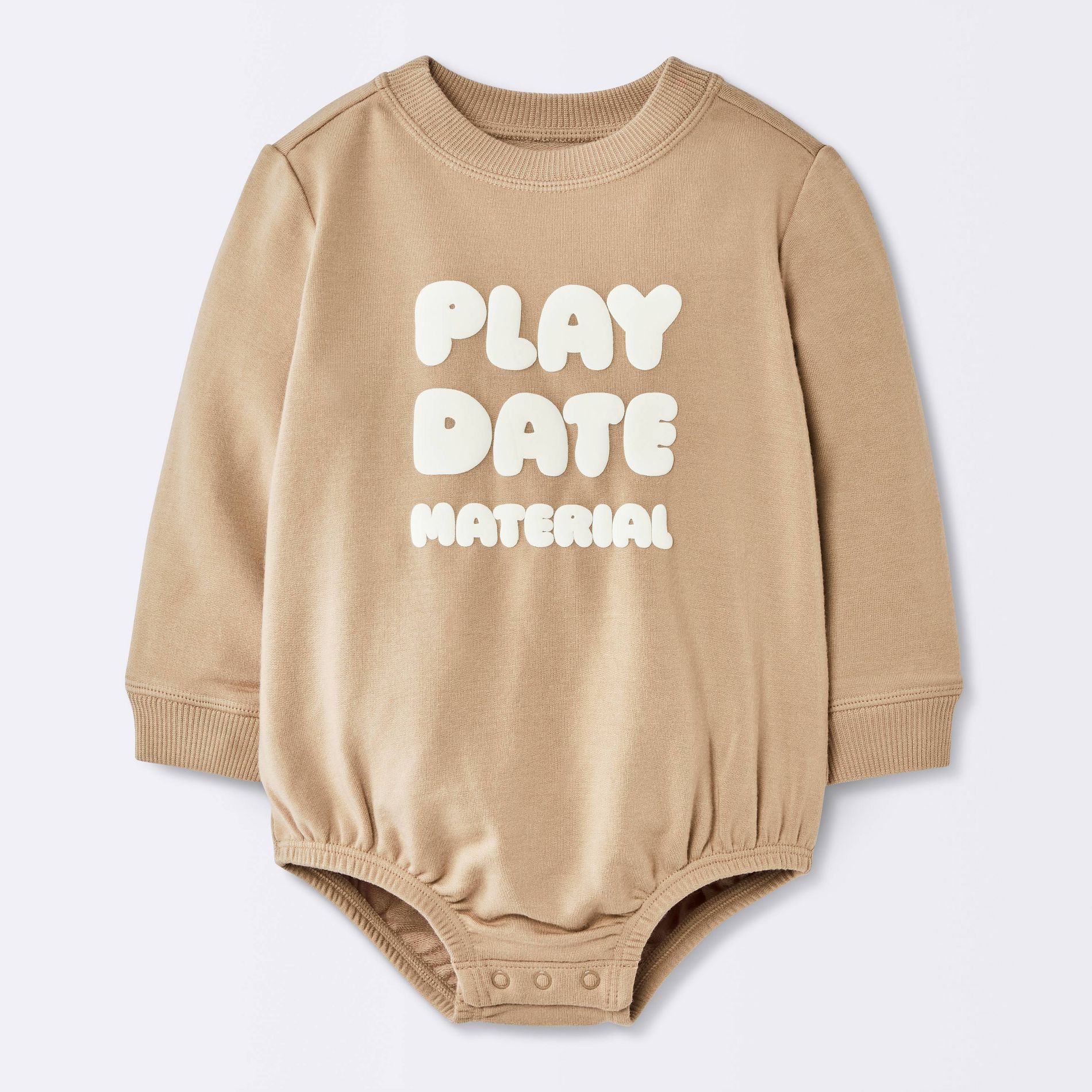 Baby Boys' Play Date Sweatshirt Bubble Romper - Cloud Island™ Brown