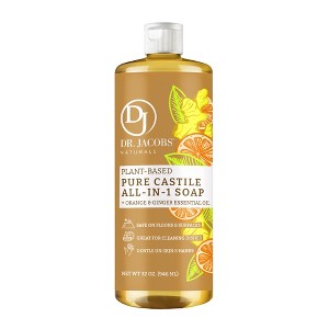 Dr. Jacobs Naturals Multipurpose All in 1 Castile Soap- Orange & Ginger -Vegan - 1 of 4
