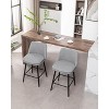 Okak Counter Height Bar Stools Set of 2 with 360° Swivel, Upholstered Linen Barstools with Back and Metal Legs, for Kitchen Island, Home Pub - 2 of 4
