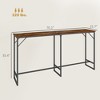 70" Bar Table with Charging Station, Industrial Rectangular Bar Height Pub Table with Steel Frame - 3 of 4
